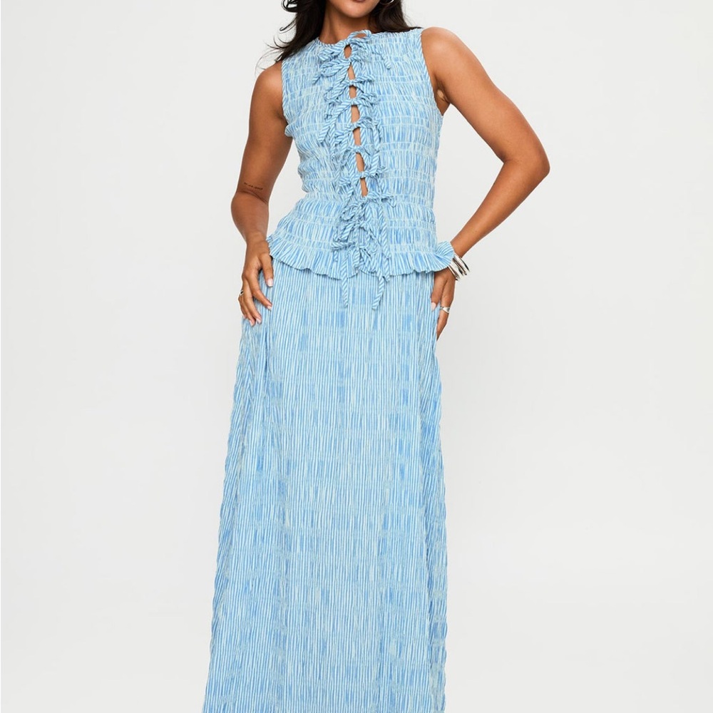 Princess Polly Sky Blue Textured Maxi Dress